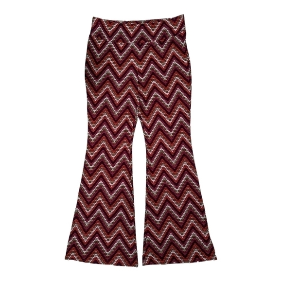 No Boundaries Juniors' High Rise Flare Pants In Chevron/Black Size XL 15-17 New - Picture 4 of 8